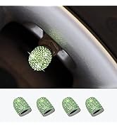 VAGURFO 4 Pack Valve Stem Caps, Handmade Crystal Rhinestone Bike Car Tire Valve Caps,Attractive D...