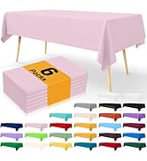 Smiry Disposable Table Cloth - 6 Pack, 54 x 108 Inch Table Cloths for Parties, Decorative Tablecl...