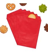 Strawberry Red Flat Greaseproof Paper Cookie Bags 4x6 for Bakery Treat Candies Dessert Chocolate ...