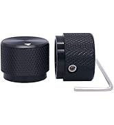 Taiss/ 2pcs Black Aluminum Rotary Electronic Control Potentiometer Knob for 6 mm Diameter Shaft, ...