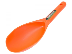 heavy duty orange scoop for gold panning and gold prospeccting on white background