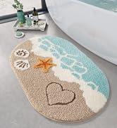 LUMI Beach Bathroom Rugs, Soft and Absorbent Beach Rug, Non-Slip Backing, Ideal for Bathroom, Kit...