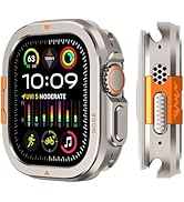 Suphart 2 in-1 Metal Cover Compatible with Apple Watch Ultra 3/2/1 Case 49mm, Rugged Bumper with ...