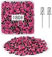 BEVTEE 200Pcs Sanding Bands for Nail Drill, 180 Grit Small Nail Sanding Bands, with 2pcs 3/32'' N...