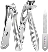 Vepkuso Toenail Clippers&Nail Clippers for Seniors Thick Nails - Professional Nail Clippers Set f...