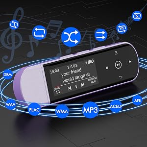 reproductor de musica USB MP3 Player with Bluetooth music player for kids digital audio player M4A