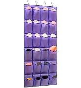 ANIZER Over The Door Hanging Shoe Organizer Shoe Rack Hanger 24 Large Fabric Pockets Holder with ...