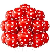 SULALABOO 62PCS Red Polka Dot Balloons 12 Inch Latex Helium Round Party Balloons Kit for Birthday...