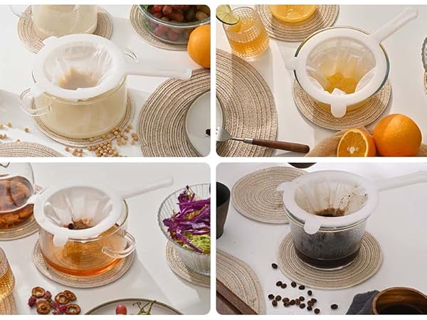 Comes with 4 pieces, catering to a wide range of filtering soy milk juices coffee herbal teas wine