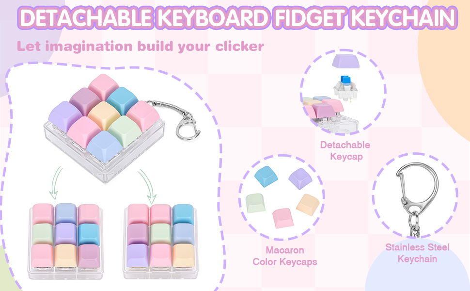 Detachable Keyboard Fidget Keychain