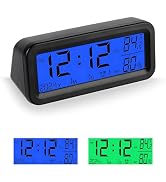 VCYOPN Car Digital Dashboard Clock, Solar Power Rechargeable Vehicle Electronic Clock with Night ...