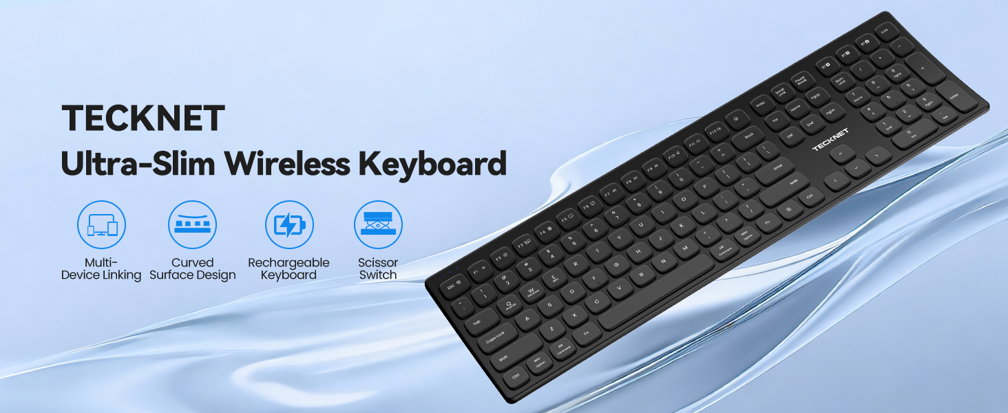 TECKNET Ultra-Slim Wireless Keyboard