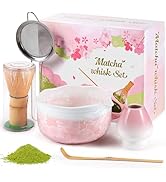 Birthday Gifts for Women: Matcha Whisk Set with Ceramic Matcha Bowl - Bamboo Matcha Whisk & Holde...