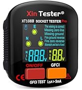 Xin Tester 90-130V GFCI Outlet Tester, 3 Prong Receptacle Tester, Standard North US Electrical So...