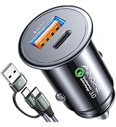 AINOPE 54W USB C Car Charger - Fast Charge, 36W PD Port, 8X Faster, Dual Device, Safety Protectio...