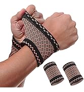 Copper Wrist Compression Sleeves (2Pcs), Compression Wrist Brace Wrist Support for Improved Circu...