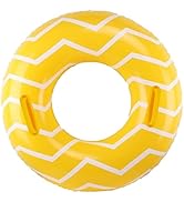 Inflatable Inner Tubes for Floating for Adults, Pool Tubes with Handles, 39” Yelllow Round Pool F...