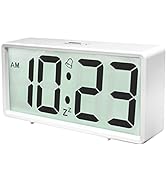 Battery Operated LCD Digital Alarm Clock with Snooze, 12/24Hr Switchable, Easy to Use for Bedrooms