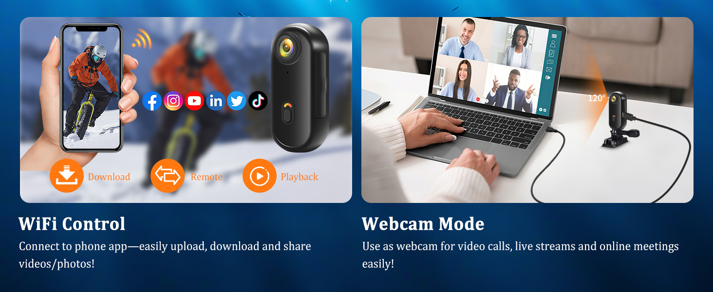 Thumb Size Snap Cam with Waterproof Case,Wearable Sports Snapcam,Motorcycle Camera,Snapcam
