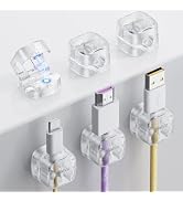 gliship 6 Pack Magnetic Cable Clips - Smooth Adjustable Cell Phone Cord Holder for Nightstand, Mi...