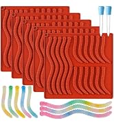Wilewir 7Pcs Gummy Worm Molds Silicone for Gummies Candy, Worm Gummy Candy Chocolate Molds Silico...