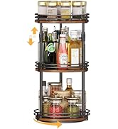 Across-Star Lazy-Susan-Organizer-Spice-Rack, 3-Tier Adjustable Rotating Spice Organizer For Kitch...