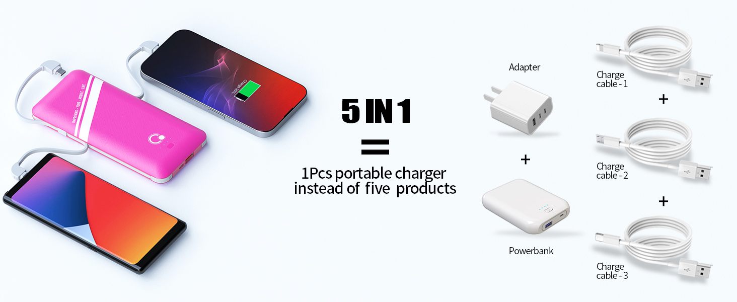 portalbe charger with built in cable