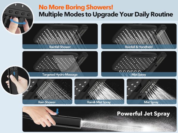rainfall shower head with handheld combo