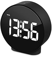 Deeyaple Small Digital Alarm Clock LED Desk Travel Electronic Clock Dual Alarm Snooze Dimmable Da...