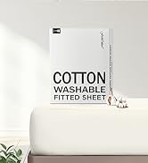 FreshCulture Pure Cotton Fitted Sheets Full Size, 300 Thread Count Percale Sheets for Full Size B...