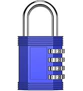 ZHEGE Combination Lock, 4 Digit Outdoor Waterproof Padlock for School Gym Locker, Fence, Gate, To...