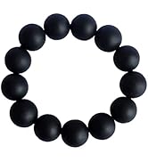 vv8oo Bracelet Natural Bian Stone Black Beads Round Stretch Elastic Hand String Health Fashion Je...