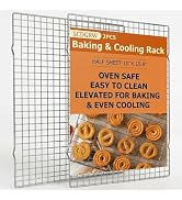 SCDGRW Cooling Rack Set of 2, 10" x 16" No Warp Heavy Duty Stainless Steel Baking Rack - Fits Hal...