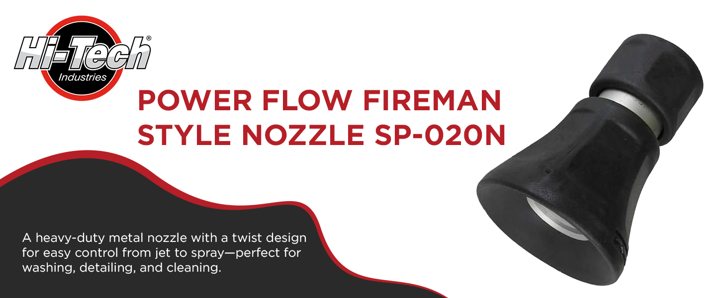 Hi-Tech Industries Power Flow Fireman Style Nozzle SP-020N