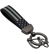 Elegananccy American USA Flag Car Keychain with Zinc Alloy Ring Fit for Truck, Ford, Jeep, Men Ca...