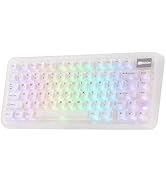 KiiBoom Phantom81 Lite 75% Gasket Mechanical Keyboard, QMK&VIA Programmable, 3 Modes Wireless Gam...