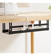 PAVSTINE Under Desk Cable Management Tray, 17 in Metal Cable Tray Basket for Wire Management, Pow...