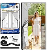 TasticTotes Screen Door Mesh - Reversible Left & Right Opening Door Screen with Magnetic Closure,...