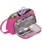Enday Big Capacity Pencil Case, 3 Compartments Pencil Bags with Zipper, Large Capacity Pencil Pou...