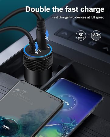 C car charger with cable