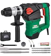 Deshuo 1-1/4" SDS-Plus Rotary Hammer Drill, 12.5 Amp 3 Functions Corded Vibration Control Rotomar...