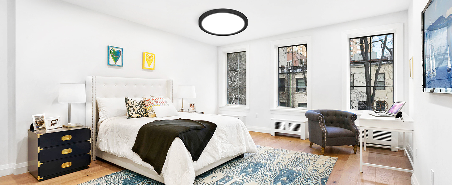 black ceiling lights