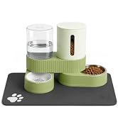 ZBIAOJNU Gravity Cat Feeder 2 Pack Automatic Food Feeder and Water Dispenser Set Detachable Pet B...