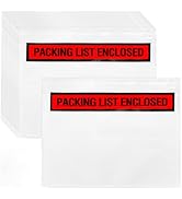 Nicunom 500 Pack 7.5'' x 5.5'' Packing List Envelopes, Adhesive Shipping Label Sleeves Clear Pack...