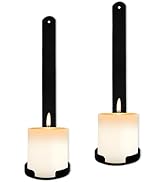 Set of 2 Wrought Iron Wall Candle Sconces - Rustic Farmhouse Candelabras with 3.07