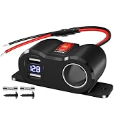 120W Dual USB Outlet Cigarette Lighter Socket Splitter with LED Voltmeter/Rocker, 12V Car Charger...