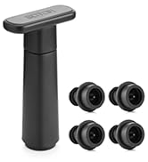 Wine Saver Vacuum Pump with 4 Stoppers, Wine Stopper, Wine Preserver, Reusable Bottle Sealer Keep...