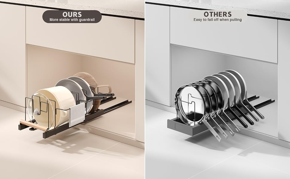 pot lid organizer for cabinet