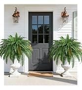 2PCS 45in Fake Ferns- Large Artificial Plants Outdoor, UV Resistant Artificial Ferns for Outdoors...