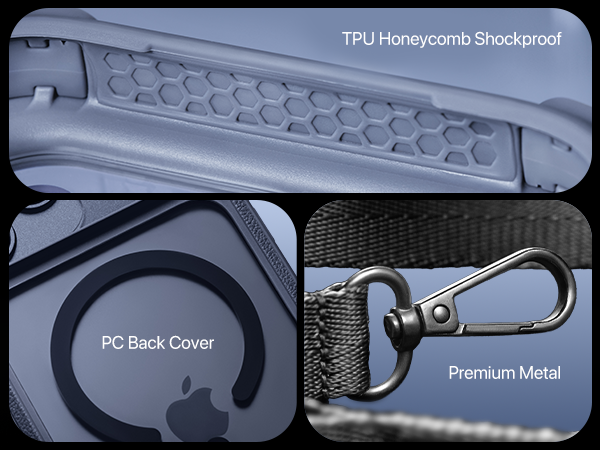 rugged protective iphone 17 pro case with crossbody lanyard compatible with magsafe